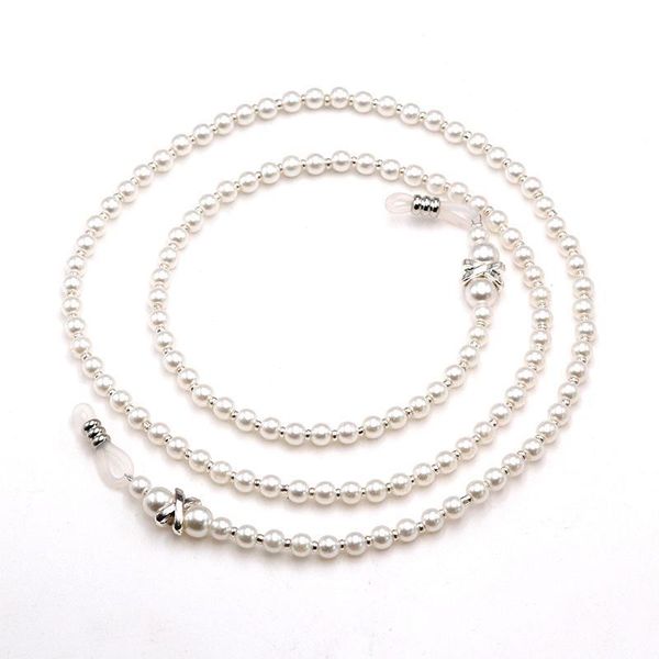

colourmax pearl beaded eyeglass chains glasses reading eyeglasses holder strap cords lanyards for women girlswhite h bbypwb