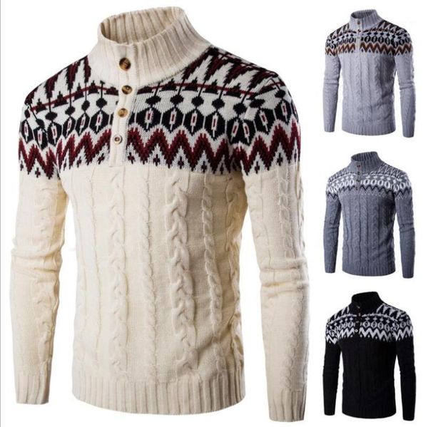 

winter thick men classic wool knitwear pull homme warm cashmere sweater men stand neck mens sweaters slim fit pullover1, White;black
