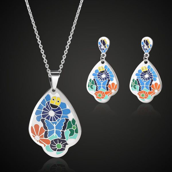 

fashion new year party women enamel butterfly pendant & necklace jewelry brand russian insect necklace brincos chain neckalce, Golden;silver