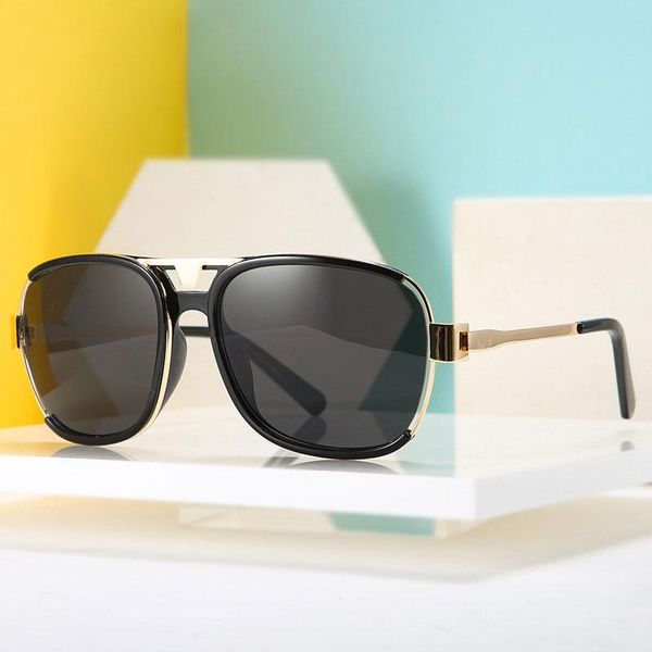 

sunglasses veshion half frame oversized retro men women fashion shades uv400 vintage glasses, White;black