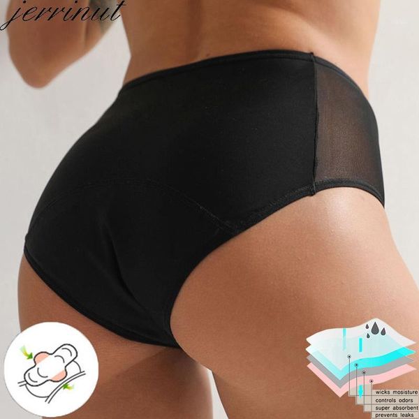 

mesh menstrual underwear period physiological women menstrual panties physiological undies four layer leakproof high waist1, Black;pink
