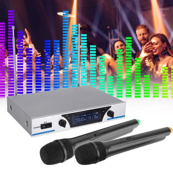 

dropshipping wireless microphone portable microphone speaker microphones hand held karaoke mic v3 110v with receiver us plug new1