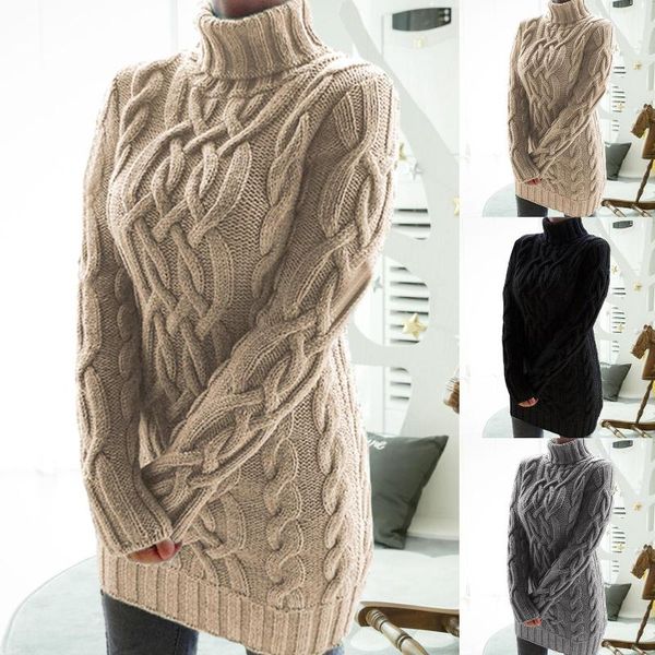 

casual dresses 2021 designer womens women turtleneck twist knitted long sleeve warm sweater autumn winter mini dress, Black;gray
