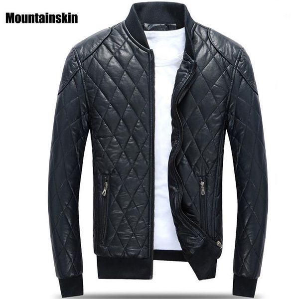 

winter new men's pu leather jacket stand collar thick warm clothing slim fits male parkas fashion motorcycle leather coats sa1341, Black