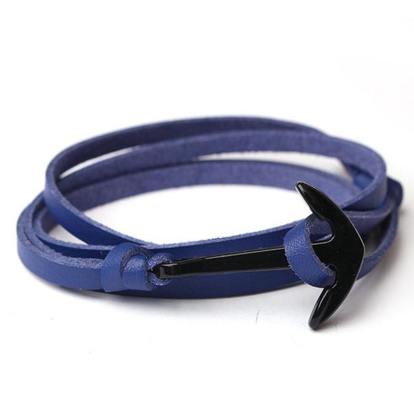 

eif dock black anchor punk style design multi-layer genuine leather bracelet for men navy style summer beach gift male b jlljwv