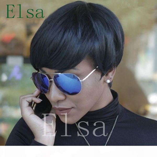 

new short peruvian virgin hair 130%density bob none lace wig front lace wig & glueless simulation lace wig short human hair wigs, Black;brown