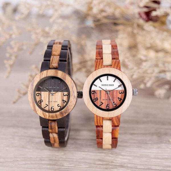 

doer natural women's do02 new style and fresh wood watch, Slivery;brown