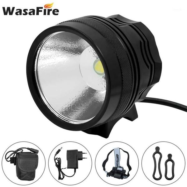 

bike lights wasafire xhp70 led front light super bright bicycle 9600mah 18650 rechargeable battery cycling mtb headlamp + charger1