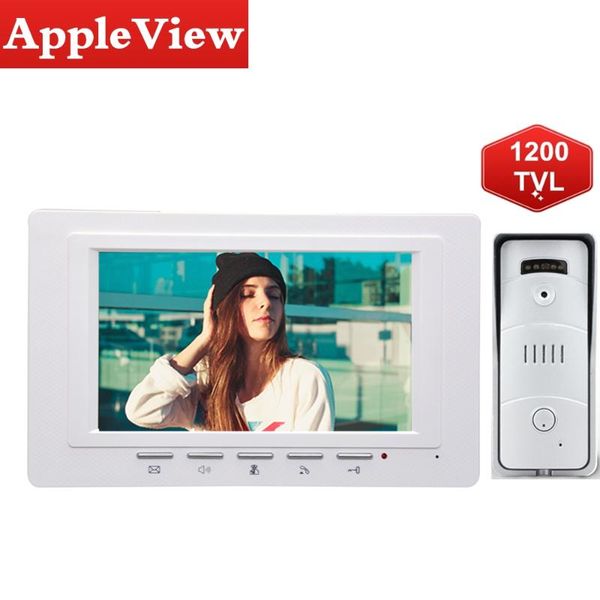 

video door phones 7 inch phone doorbell visual intercom system with waterproof outdoor ir sensor 1200tvl camera