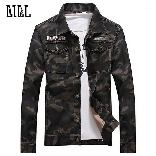 

men's jackets cotton camouflage jacket men women spring us army camo coat male style outerwear slim casual jean button,uma4221, Black;brown