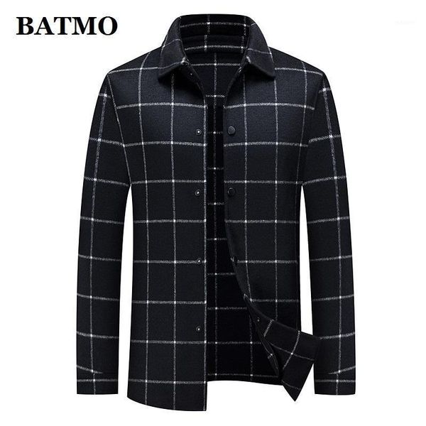 

batmo 2020 new arrival wool casual jackets men,plus-size m-xxxl,a0121, Black