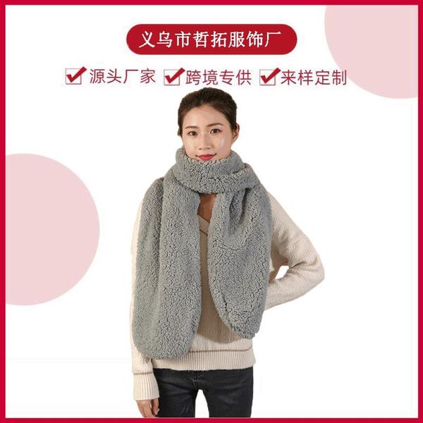 

scarves collar with thick warm joker couple female pure color department scarf luxury echarpe femme hiver laine bufanda mujer, Blue;gray