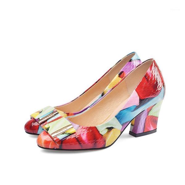 

dress shoes casual leather comfortable round toe pumps fashion color matching bow check slip-on high-heeled chunky women's big size1, Black