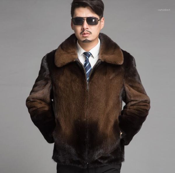 

men's fur & faux autumn brown leather jacket mens winter thicken warm coat men loose jackets jaqueta de couro b1221, Black