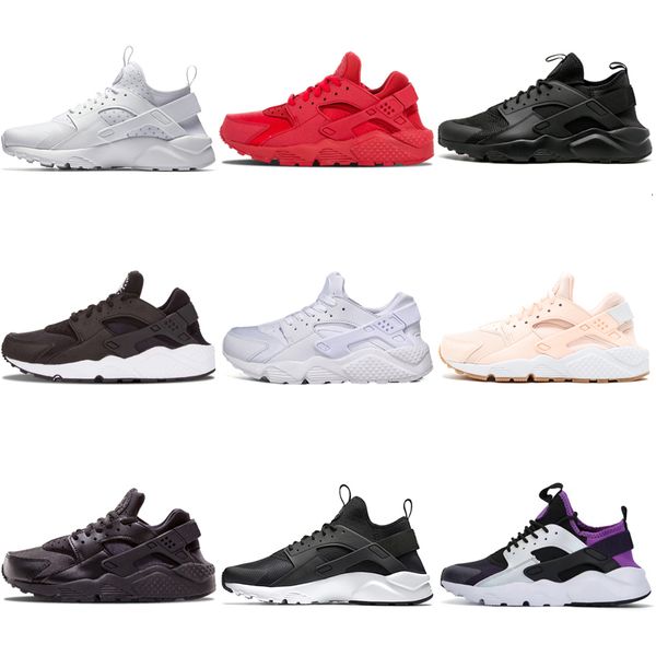 

huarache 1.0 4.0 mens sports shoes women triple white black red sneakers women shoes size 36-45