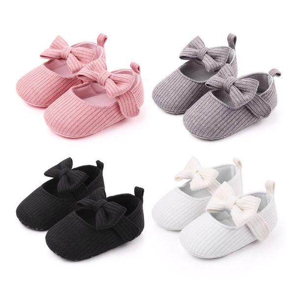 

first walkers toddler baby girls knit crib shoes solid cute bowknot anti-slip prewalker infants walker indoor outdoor casual