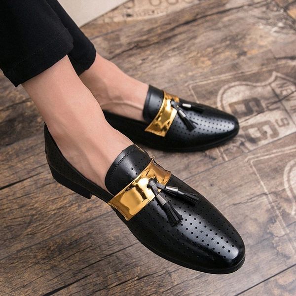 

Men Loafers Shoes Casual Moccasins Flats Zapatos Hombre hole Breathable tassel British Style club party Shoes Chaussure Homme #v67c