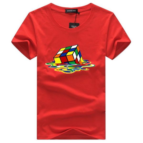 

swenearo new 2019 summer rubik's print funny t shirt men's casual o neck short sleeved brand tshirt men hip hop tee shirt male jll