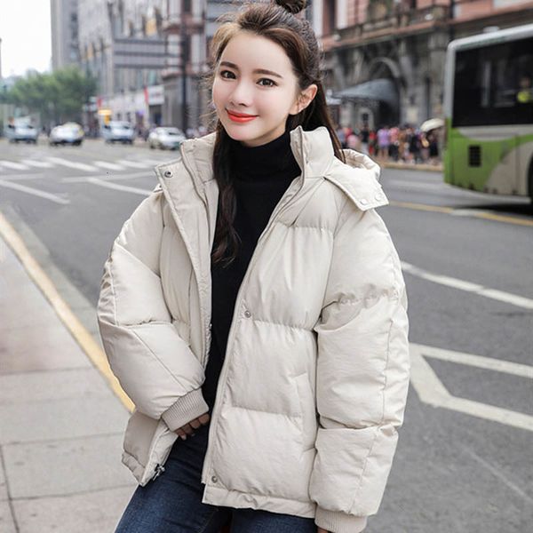 

2019 new down parkas womens winter jackets loose padded hooded ladies coat women's warm casual plus size overcoat, Black