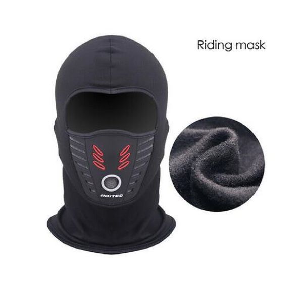 

2021 cold weather windproof thermal fleece neck warm balaclava waterproof facemask cycling riding motorcycle mask thanksgiving gifts, Black