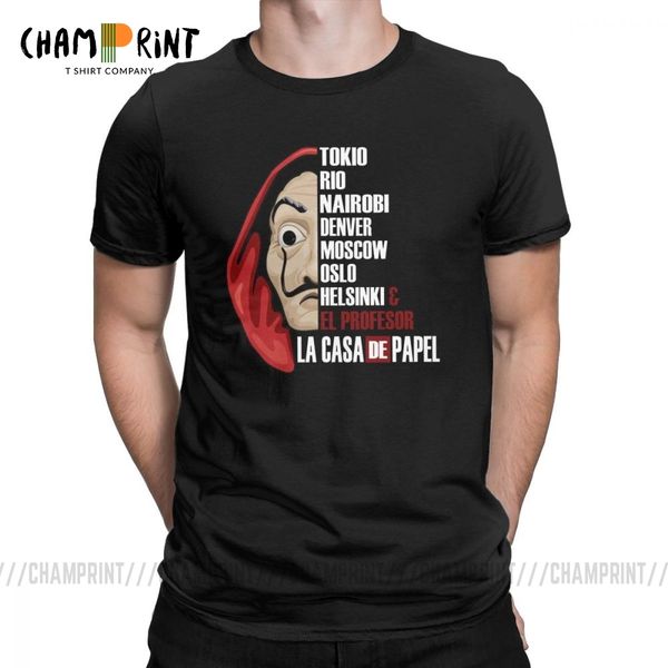 

hipster la casa de papel для мужчин crewneck 100% хлопка с коротким рукавом партии одежды дизайнеров балахон футболки толстовка