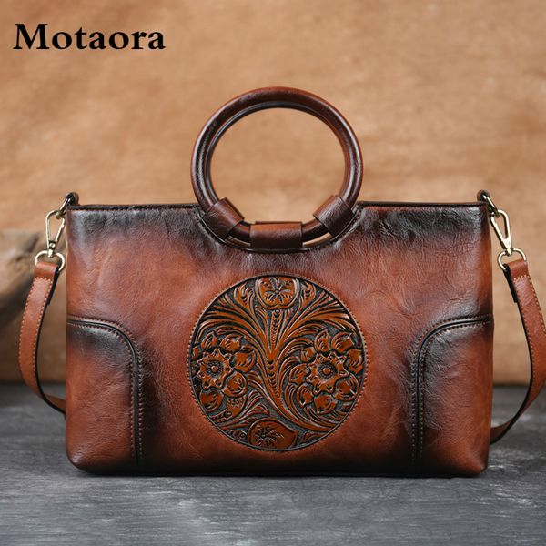 

2020 new leather women handbag retro handmade embossed shoulder bag for women large capacity female messenger bags c0121