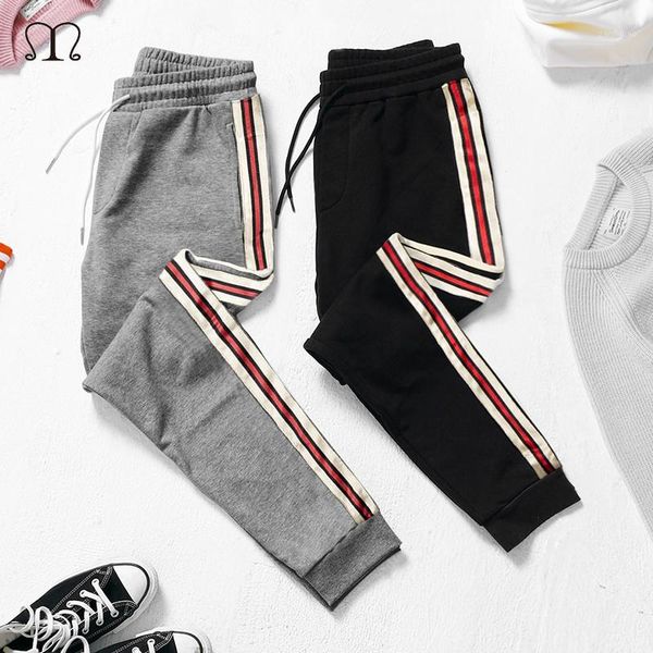 

men's casual pants fashion spring summer trousers men pants slim fit sweatpants cotton jogger striped gyms bottoms sportswear1, Black