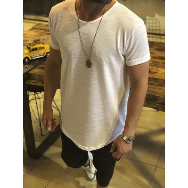 

goods in great demand2019 new summer men's fashion wild casual linen bamboo short-sleeved t-shirt men solid color t shirt size 3xl, White;black