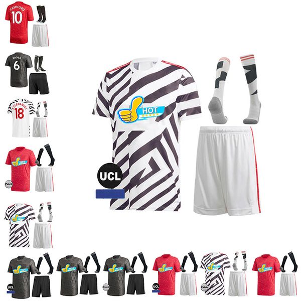 

2020 2021 manchester united soccer jersey van de beek b. fernandes jerseys martial rashford udt football shirts humanrac kids kit, Black;yellow