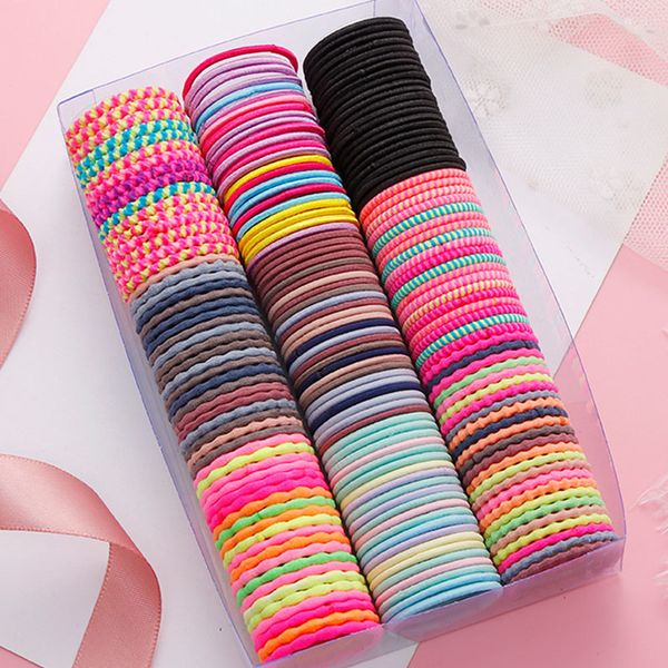 

50pcs/set girls colorful basic elastic bands children cute ponytail holder rubber band headband scrunchies hair accessories