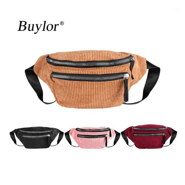 

buylor corduroy waist pack designer belt bag women fashion zipper chest bag fanny pack bum vintage style phone pouch1