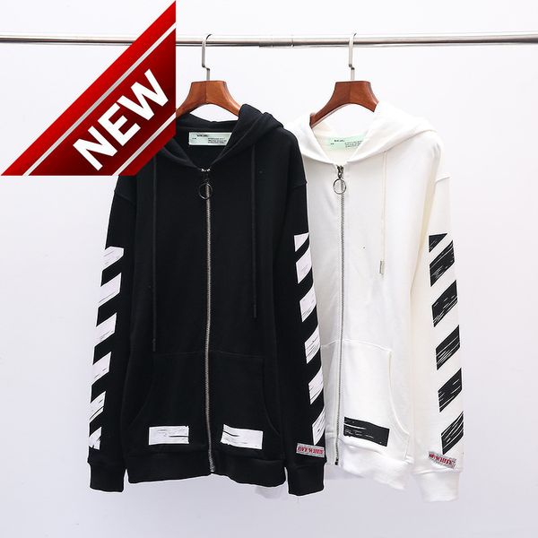 

chaopai off golden arrstyle pattern cardigan zipper hooded sweater jacket men's and women's same batch, Black