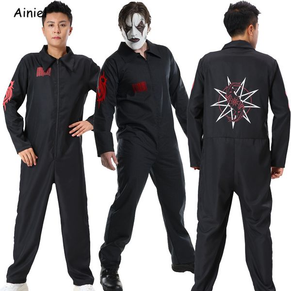 

joey jordison mask slipknot jumpsuit cosplay costume black sport clothing halloween party bodysuit men christmas suit