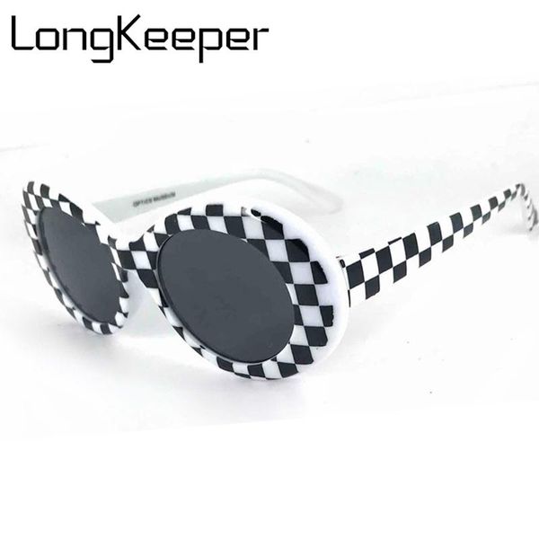 

longkeeper kurt cobain sunglasses women oval mosaic sun glasses nirvana men driving shades summer cool gafas, White;black