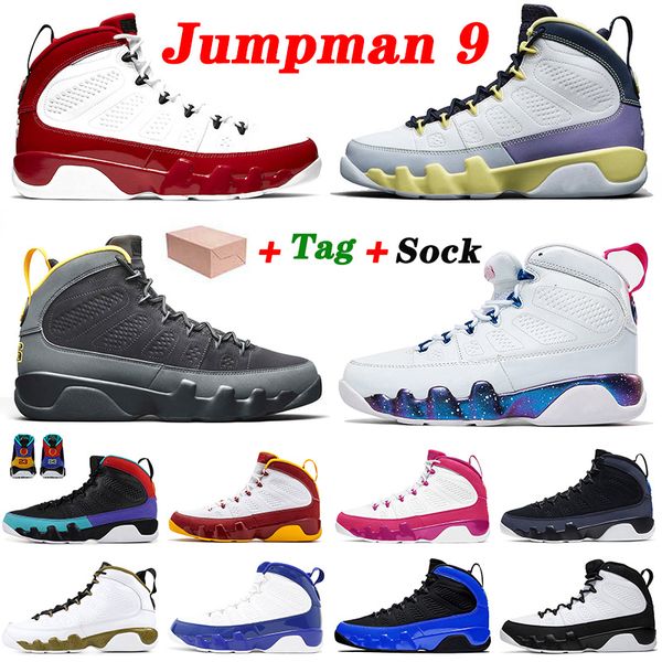 

with box 2021 basketball shoes 9 9s gym red cactus flower mens women fashion retro racer blue trainers sneakers 40-47, White;red