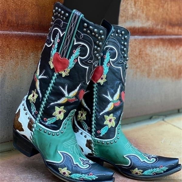 

women bootswomen's boots new for 2020 pu leather safety fashion boots female vinage classic cowboy boots zapatode mujer qa045, Black