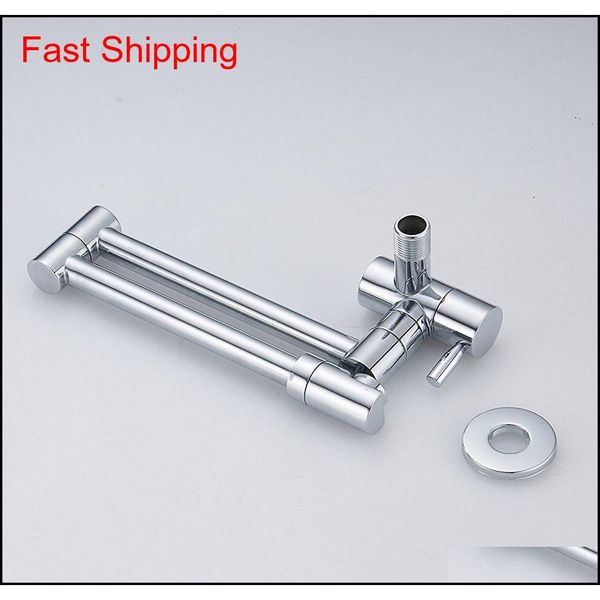 

folding single kitchen faucet sink pot filler faucet cold water wall mount tap brass faucets chrome brush qylrmo packing2010