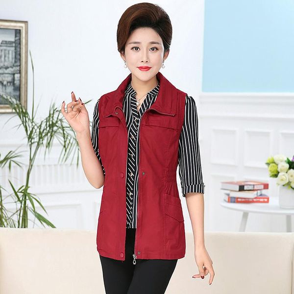 

women's vests women spring autumn cotton vest waistcoat lady long coat sleeveless khaki jacket plus size 5xl rh386, Black;white