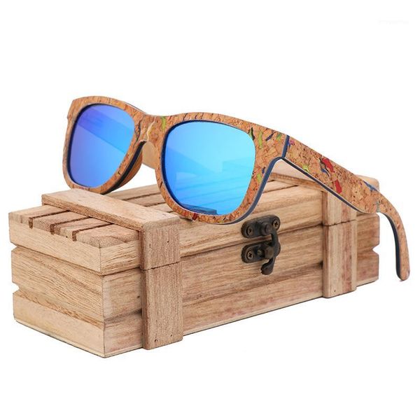 

2020 retro polarized sunglasses women and men handmade wood sun glasses corkwood sunglasses gafas de sol mujer1, White;black