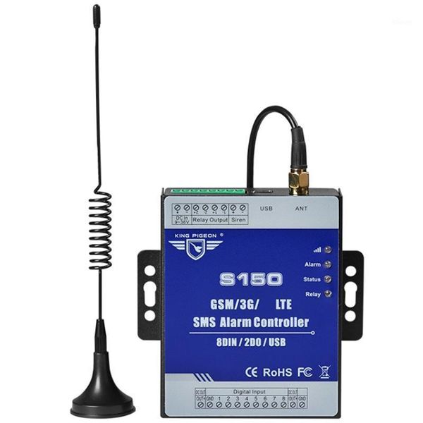 

king pigeon gsm alarm 3g cellular rtu sms relay switch industrial iot remote monitoring system in-built 8din 2do s150(eu plug)1