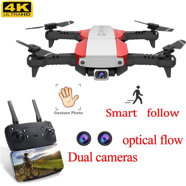 

optical flow smart follow mini drone 4k 1080p rc helicopter dual cameras pocket fpv selfie pocketable dronee for kids
