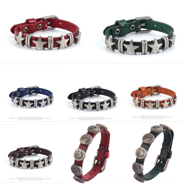 

панк кожи сплава пояса золота braceletbracelet gold star кожа мужской браслет lg8bp, Golden;silver