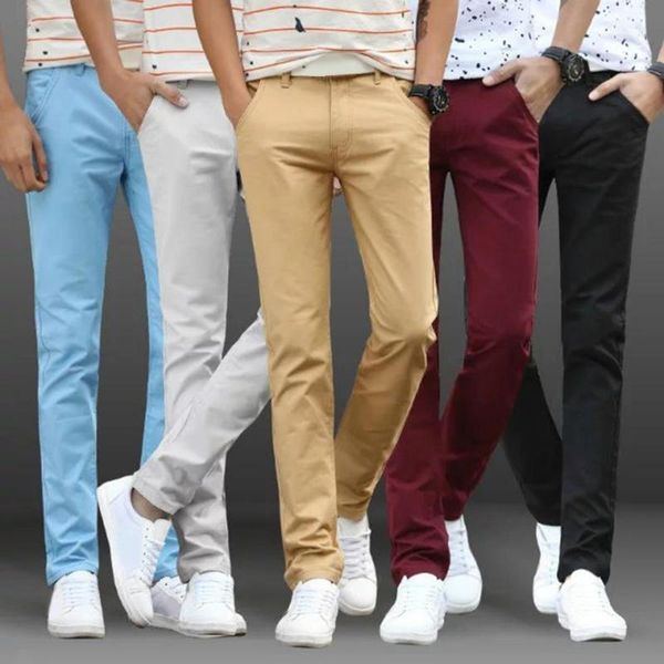 

men's jeans casual men solid color pockets cotton long pants plus size straight trousers autumn suit slim business1, Blue