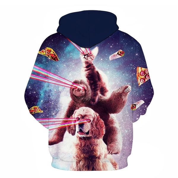 

women sweatshirt and hoody ladies hooded glowing fox pattern 3d printed casual pullovers girls long sleeve autumn winter clothes 201203, Black