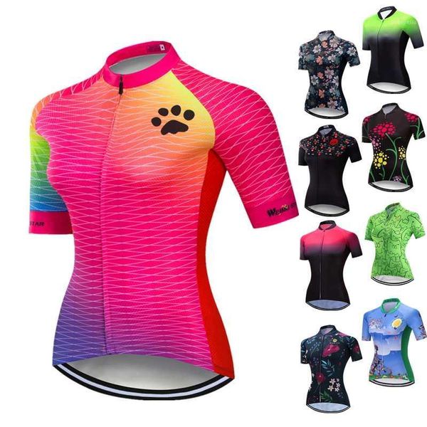 

weimostar 2020 women cycling jersey shirt summer bicycle cycling clothing short sleeve mtb bike jersey 1, Black;red
