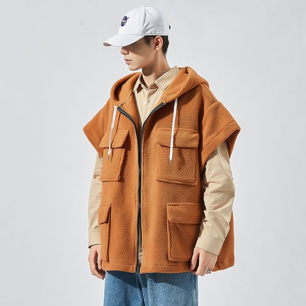 

2021 new sleeveless jacket fashion vests for men's pocket pgraphy waistcoat casual spring autumn outdoors military black fishing dkav, Black;white