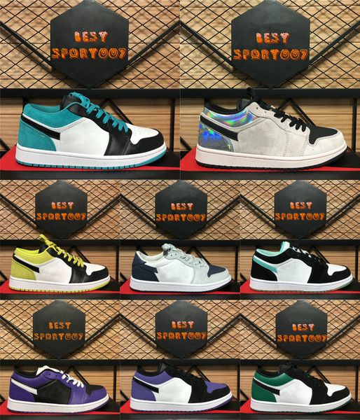 

лучевые пары обувь мужчины женщины jumpman 1 низкая баскетбольная обувь unc 3-х суд фиолетовый тройной чикаго обсидианский дизайнерские крос