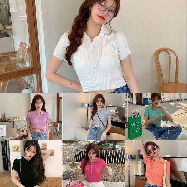 

женская нагрудная футболка 2020 пуловеров pullovercoat pullovernew короткого стиля с нижним пальто под весной летом корейского рыхлый и нежн, White;black