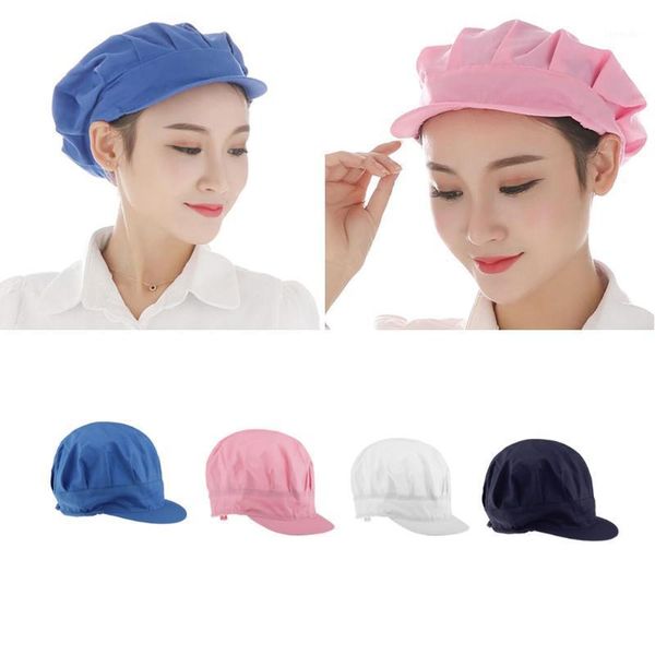 

beanies breathable adjustable chef hats waiter caps restaurant kitchen workshop hair net service worker uniform hat pink white blue1