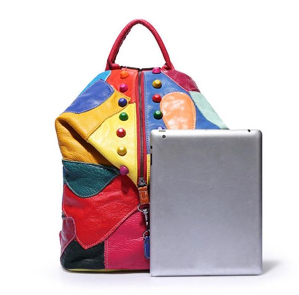 

female backpack women's fashion backpack large capacity women outdoor travel bag stitching student bag large capacity